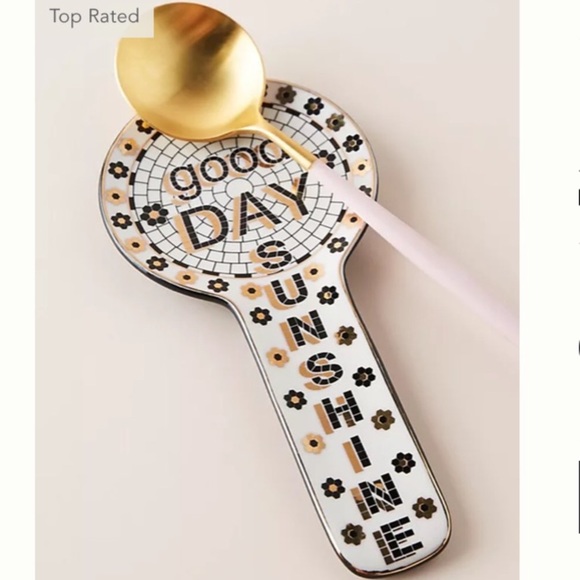 Anthropologie Bistro Tile Spoon Rest Good Day Sunshine New In Box - Picture 1 of 7